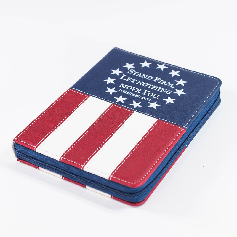 Zippered Journal - US Flag Stand Firm
