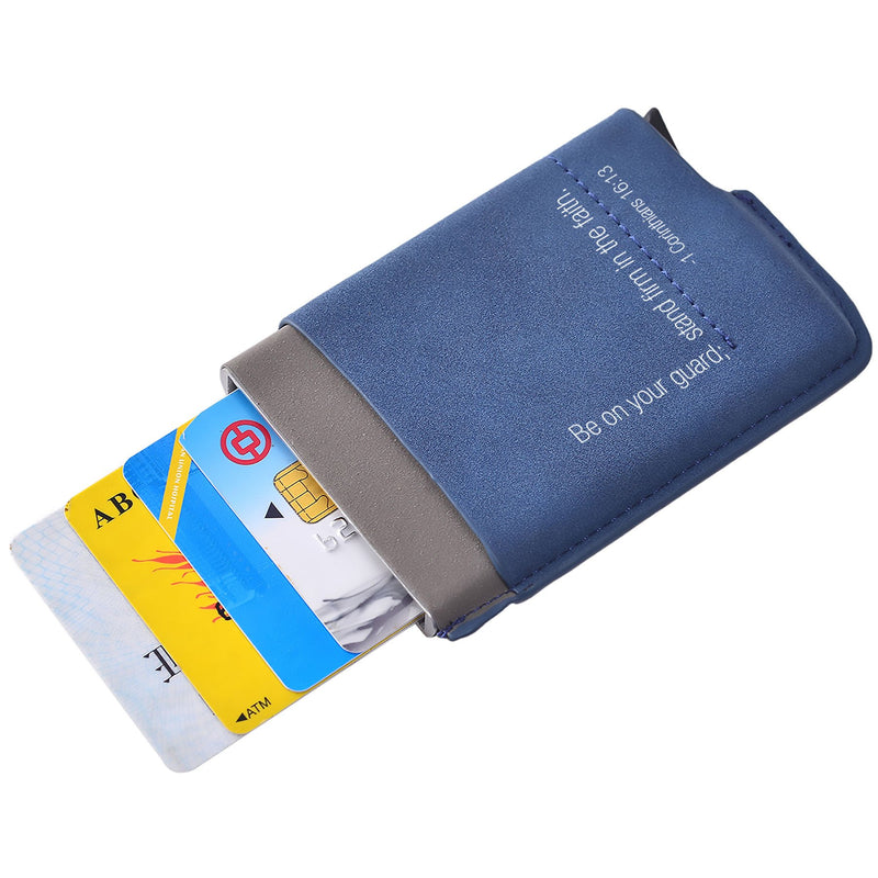 Divinity Boutique Man of God: Card Blocker RFID Auto Wallet-Navy