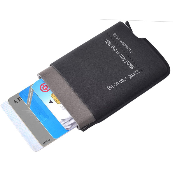 Divinity Boutique Man of God: Card Blocker RFID Auto Wallet-Black