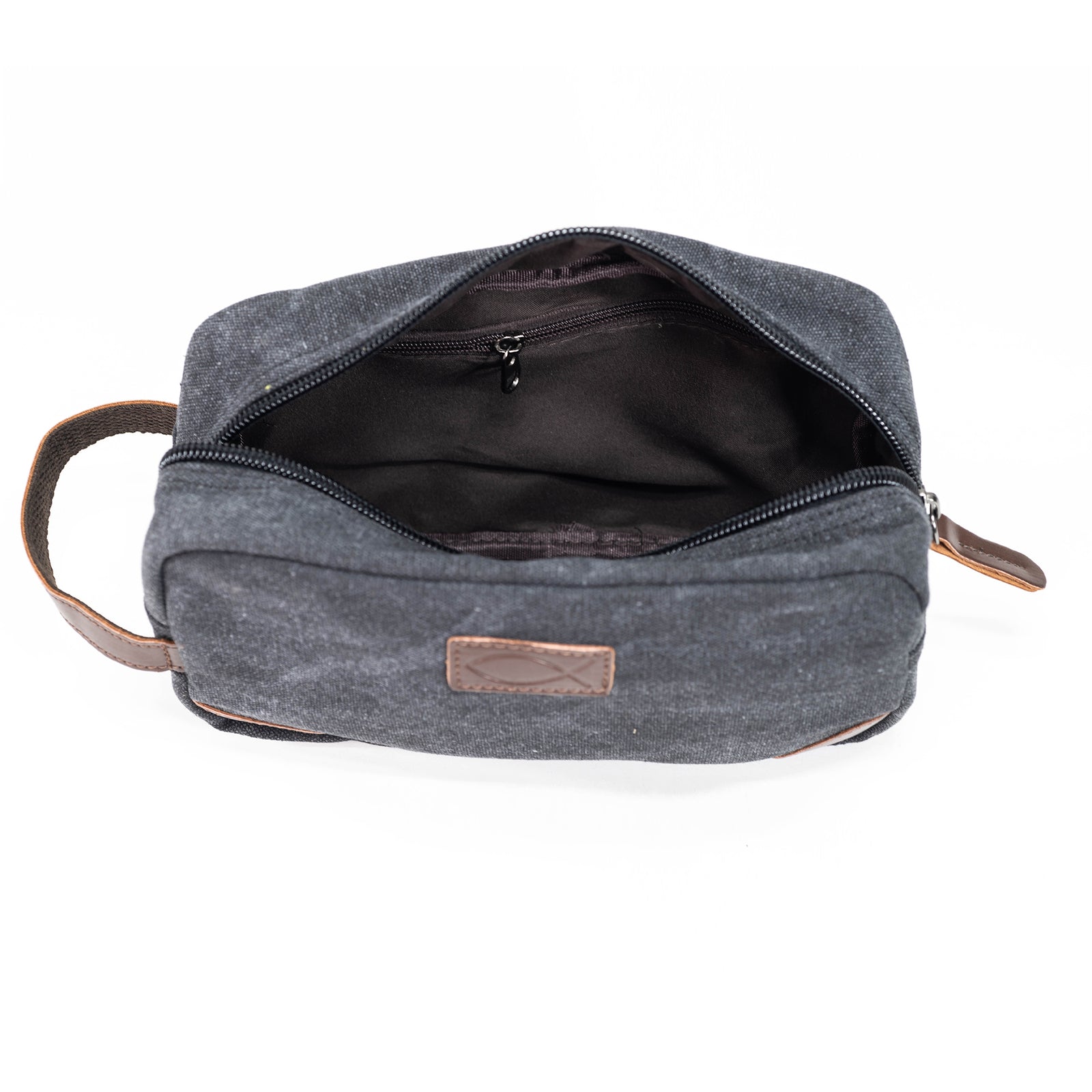 Man of God Canvas and Leather Dopp, Black