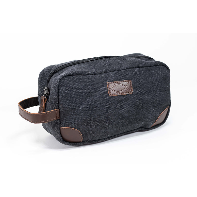 Man of God® Men's Canvas & Leather Toiletry Travel Bag
