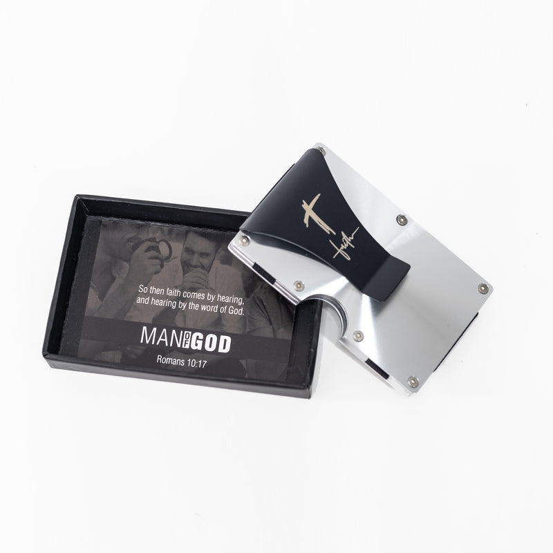 Man of God® Men's Stainless Steel Tactical Wallet With RFID Card Blocker
