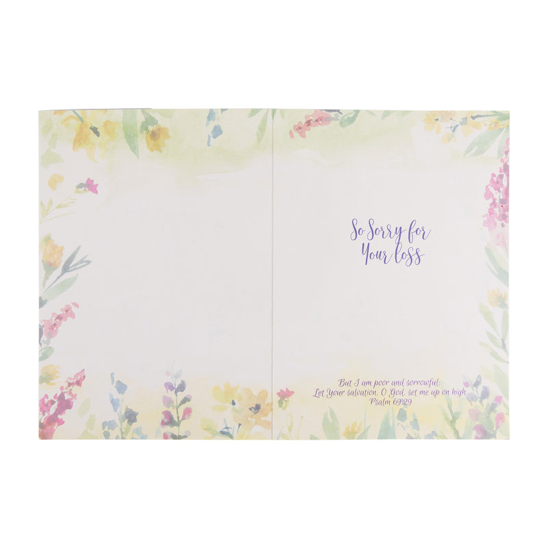 Single Cards: Sympathy Watercolor Psalm 69:29 (Set of 6)