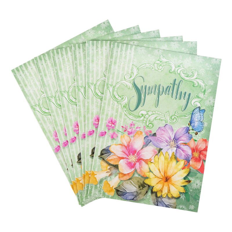 Single Cards: Sympathy Floral-2 Corinthians 1:3-4 (Set of 6)