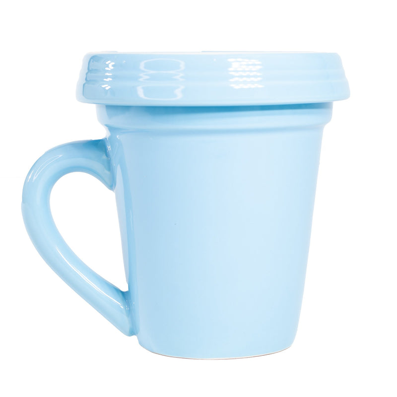 Blue Flower Pot Mug - “Best Friend” Without Scripture