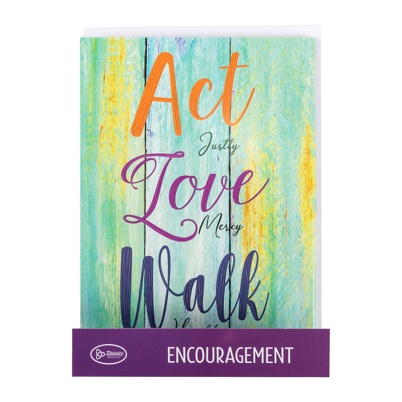 Single Cards - Encouragement - Act Micah 6:8 (6 pk)