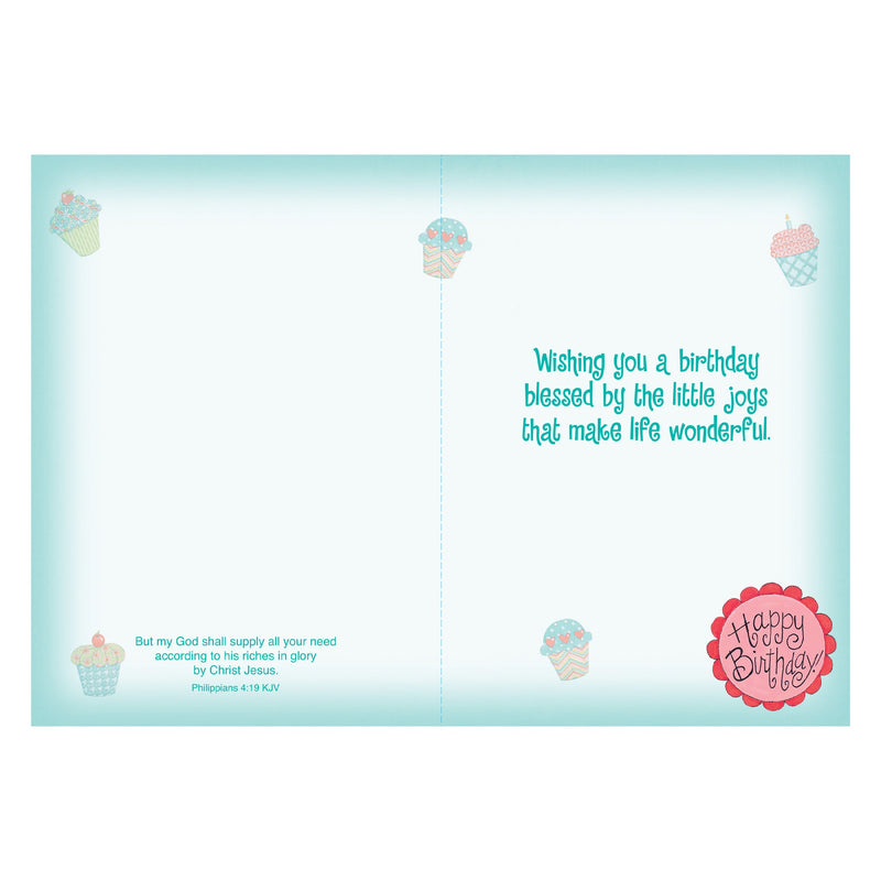 Single Cards - Birthday - Cupcakes Philippians 4:19 KJV (6 pk)