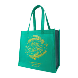 Eco Tote: Christmas-Green/Gold Foil-Merry Christmas