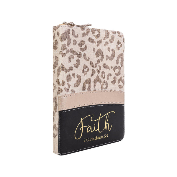 Zippered Journal: Leopard w/Metallic Gold Faith