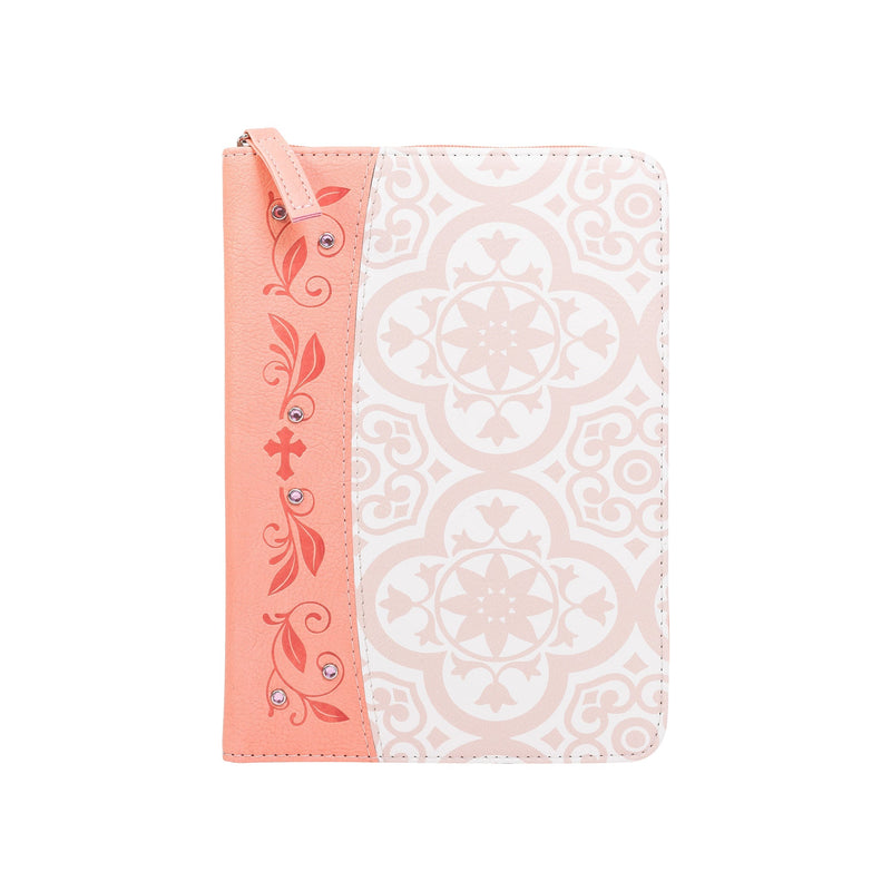 Zippered Journal: Pink Tile w/Gem