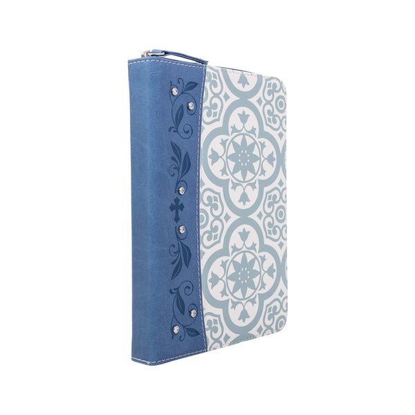 Zippered Journal: Blue Tile w/Gem