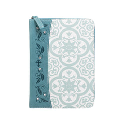 Zippered Journal: Teal tile w/Gem